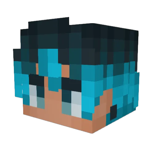 Alonzurro Minecraft avatar head, 3D render