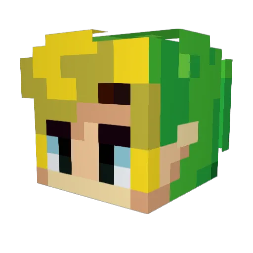 Aloosher Minecraft avatar head, 3D render