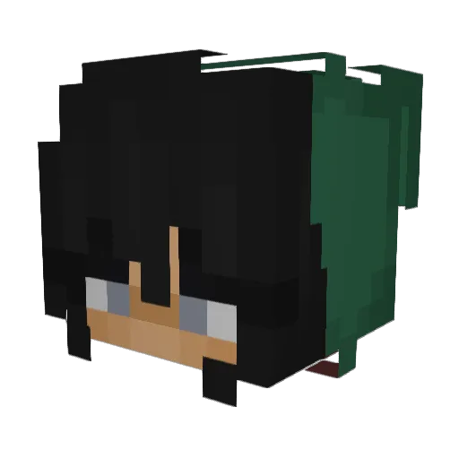 Alopop Minecraft avatar head, 3D render
