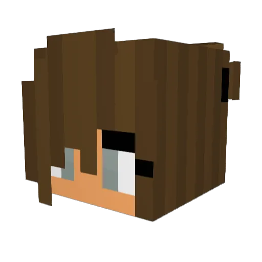 Aloruuu Minecraft avatar head, 3D render