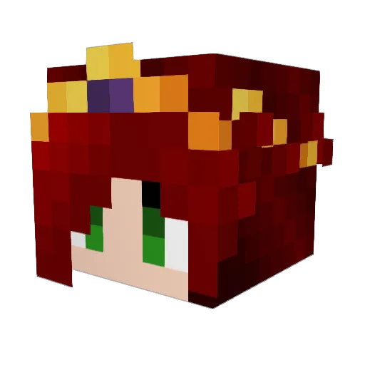 Alory Minecraft avatar head, 3D render