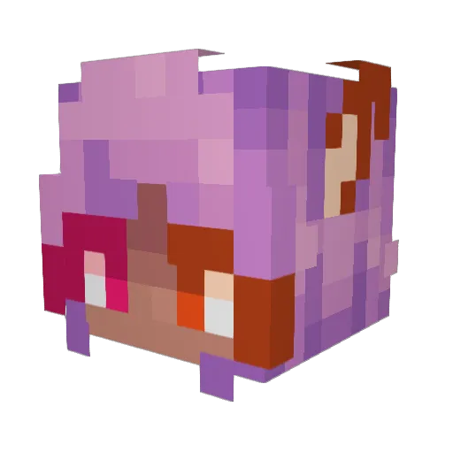 Alouisha Minecraft avatar head, 3D render