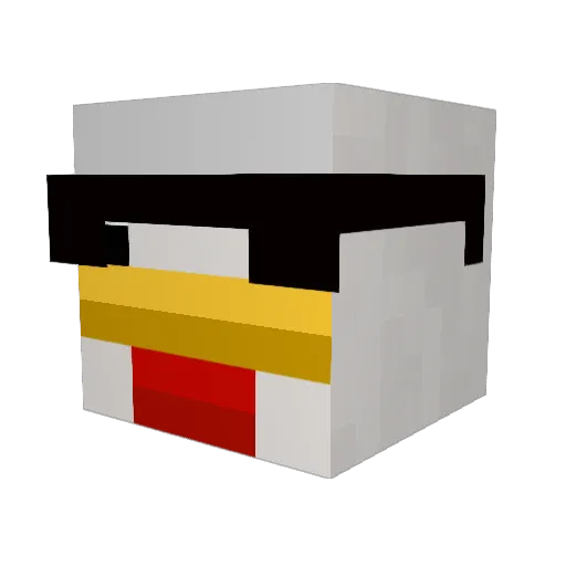 AloxxGamer Minecraft avatar head, 3D render