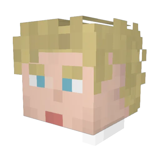 Alpaca869 Minecraft avatar head, 3D render