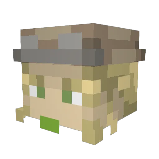 Alpaca91 Minecraft avatar head, 3D render