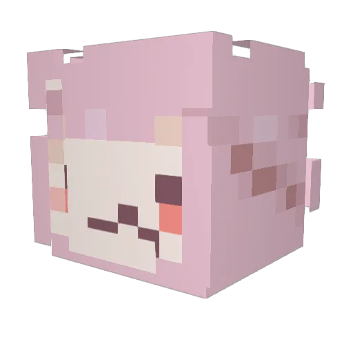 Alpaca_12 Minecraft avatar head, 3D render