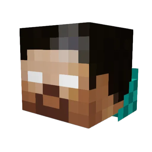 Alpacabell Minecraft avatar head, 3D render