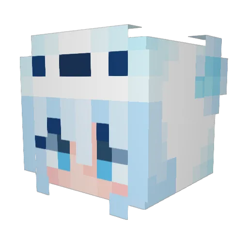 Alpacaterpillar Minecraft avatar head, 3D render