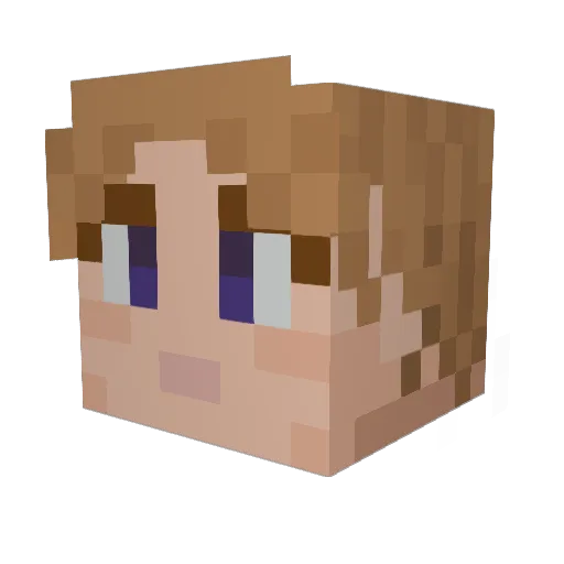 Alpacman Minecraft avatar head, 3D render