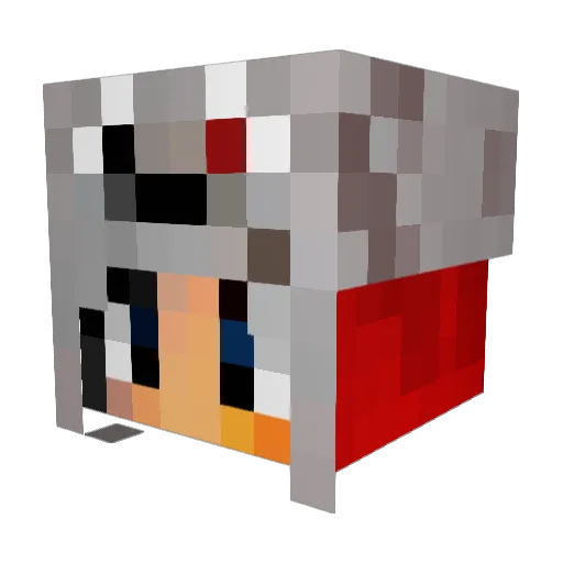 Alpagaga Minecraft avatar head, 3D render