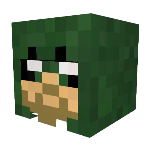 Alpakut Minecraft avatar head, 3D render