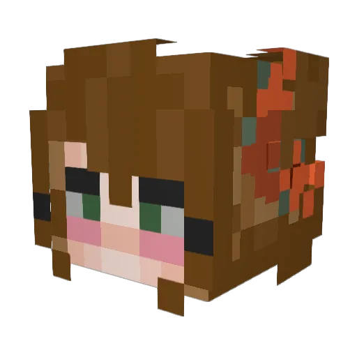 Alpalca_ Minecraft avatar head, 3D render