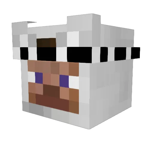 Alpaq Minecraft avatar head, 3D render