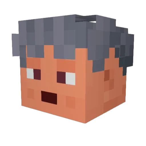 Alpaww Minecraft avatar head, 3D render