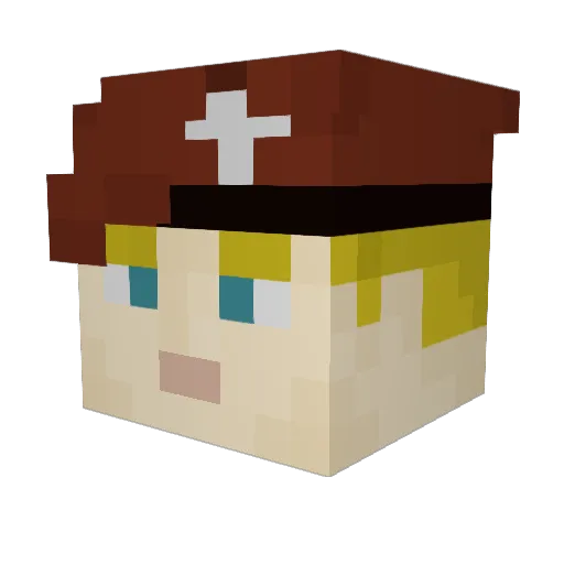 Alpha0025 Minecraft avatar head, 3D render