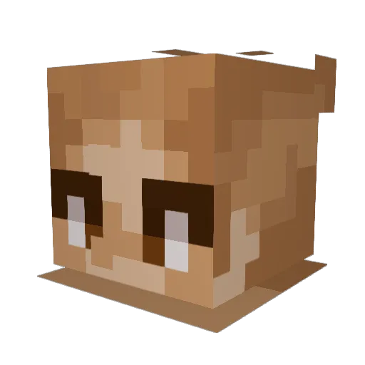 AlphaBetaV1 Minecraft avatar head, 3D render