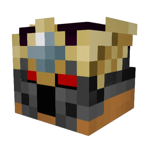AlphaDay Minecraft avatar head, 3D render