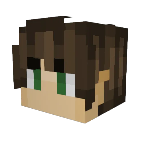 AlphaEboy Minecraft avatar head, 3D render