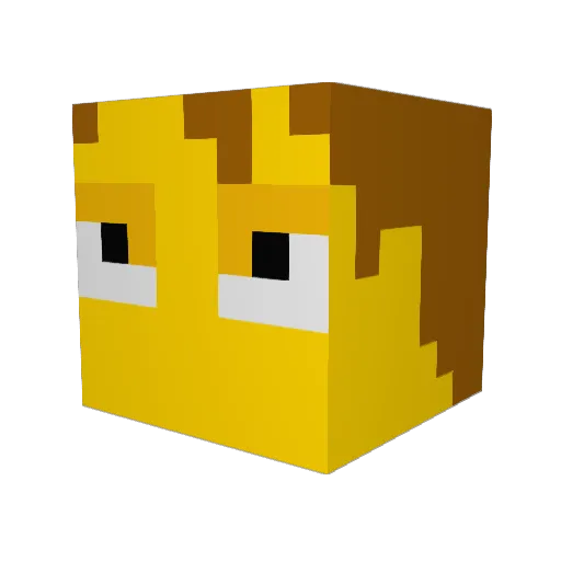 AlphaGW69 Minecraft avatar head, 3D render