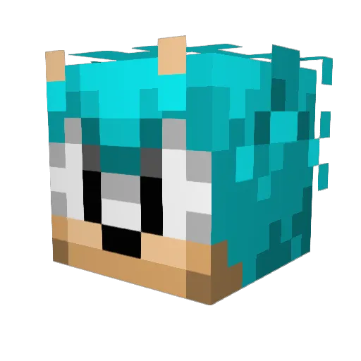 AlphaLawnmower Minecraft avatar head, 3D render