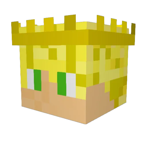 AlphaLuminos Minecraft avatar head, 3D render