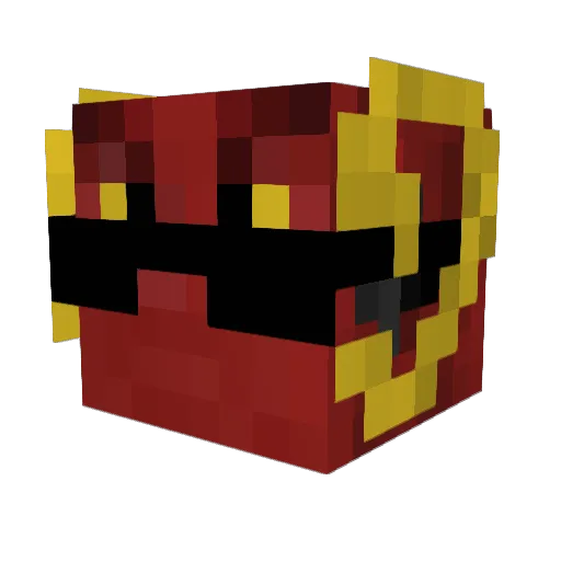 AlphaMAGnum Minecraft avatar head, 3D render