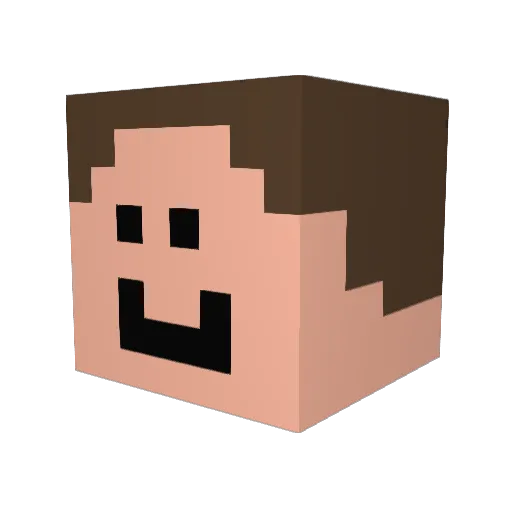 AlphaMale13 Minecraft avatar head, 3D render