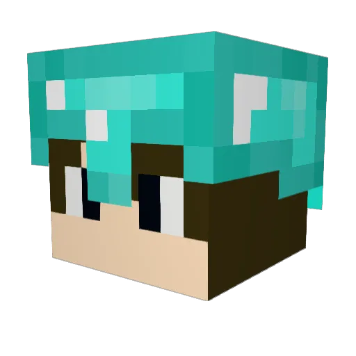 AlphaQ69 Minecraft avatar head, 3D render