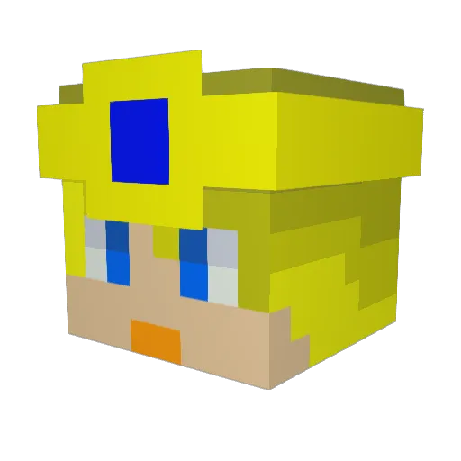 AlphaRay9 Minecraft avatar head, 3D render