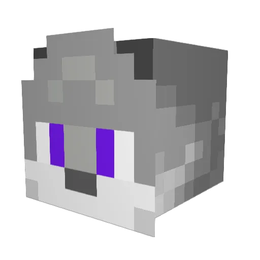 AlphaSnowWolf26 Minecraft avatar head, 3D render