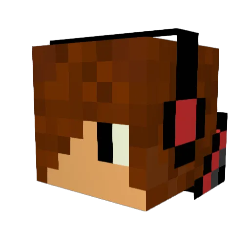 AlphaVortex Minecraft avatar head, 3D render