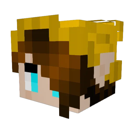 AlphaWolf_02 Minecraft avatar head, 3D render