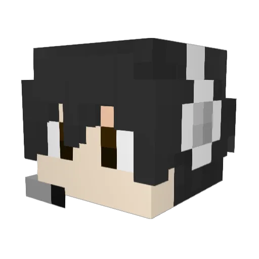 Alpha_QU Minecraft avatar head, 3D render