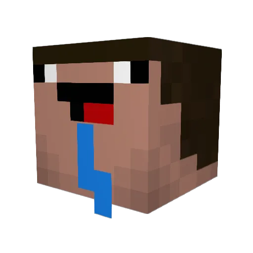 Alphabo Minecraft avatar head, 3D render