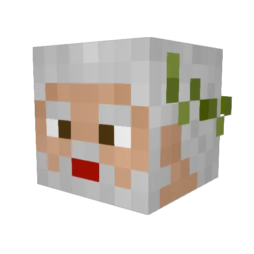 Alphacia Minecraft avatar head, 3D render