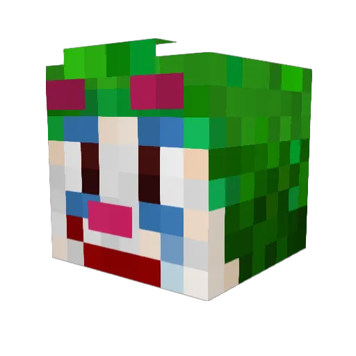Alphalexis Minecraft avatar head, 3D render