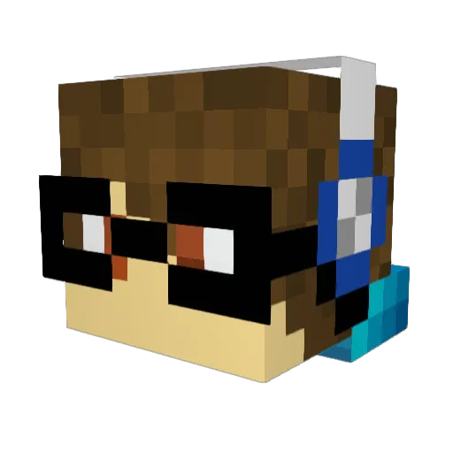 Alphaloewen Minecraft avatar head, 3D render
