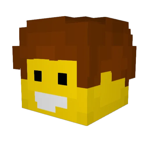 Alpharod Minecraft avatar head, 3D render