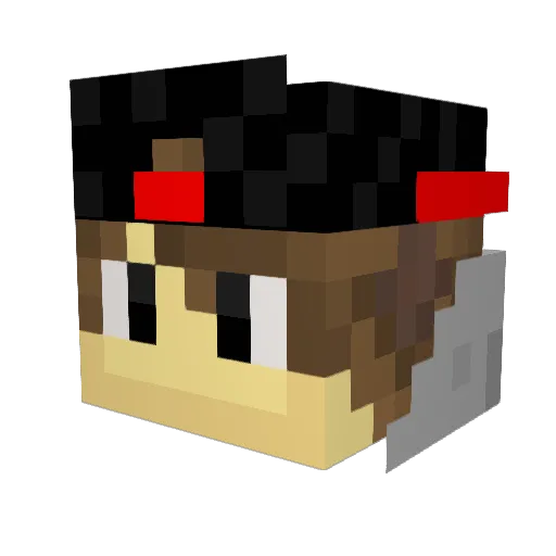 Alphasteino Minecraft avatar head, 3D render