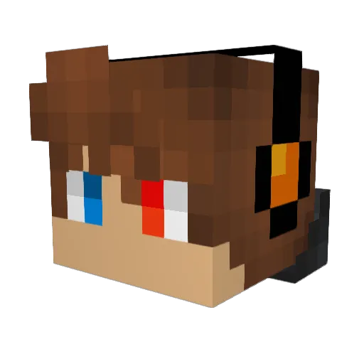 Alphetas Minecraft avatar head, 3D render