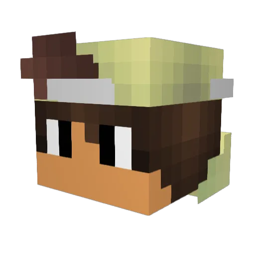 Alphiii Minecraft avatar head, 3D render