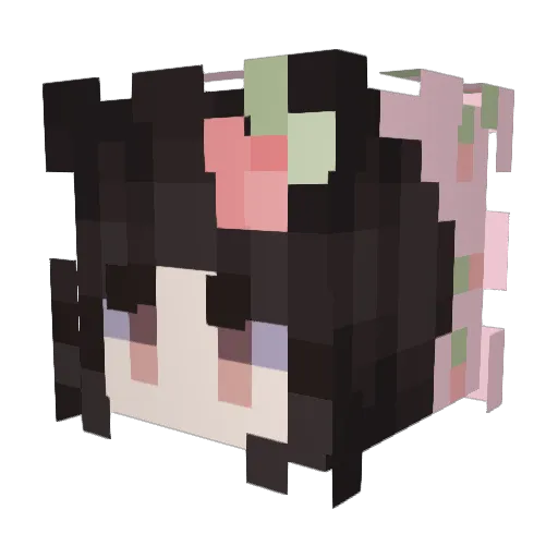 Alquarame Minecraft avatar head, 3D render