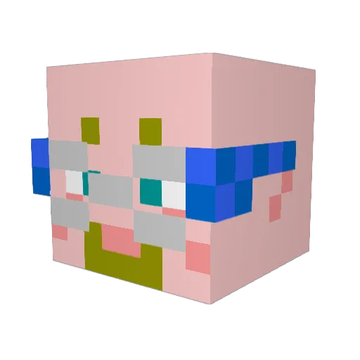 Alrinny Minecraft avatar head, 3D render