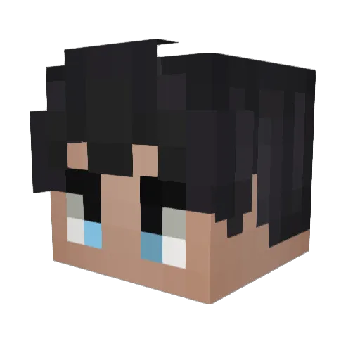 AlsonAzul Minecraft avatar head, 3D render