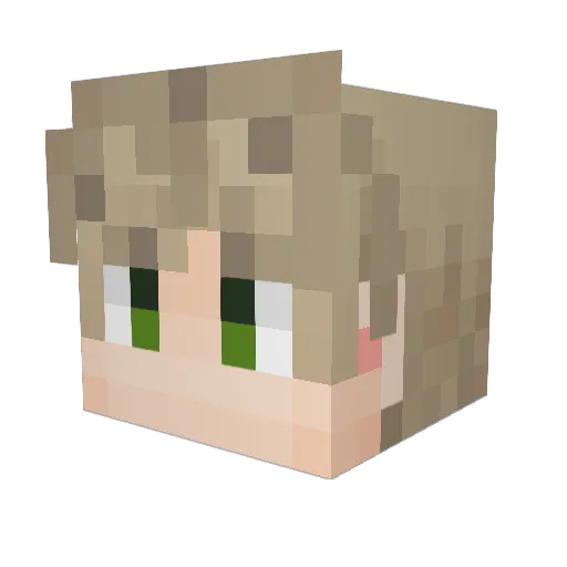 Alsteire Minecraft avatar head, 3D render