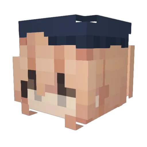 Alsumi Minecraft avatar head, 3D render