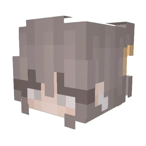 Altalune Minecraft avatar head, 3D render
