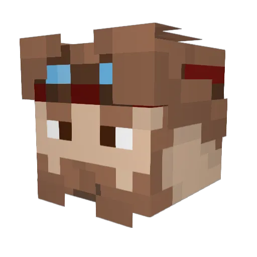 Alterkeks Minecraft avatar head, 3D render