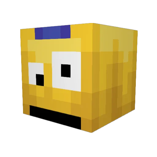 Alternates Minecraft avatar head, 3D render