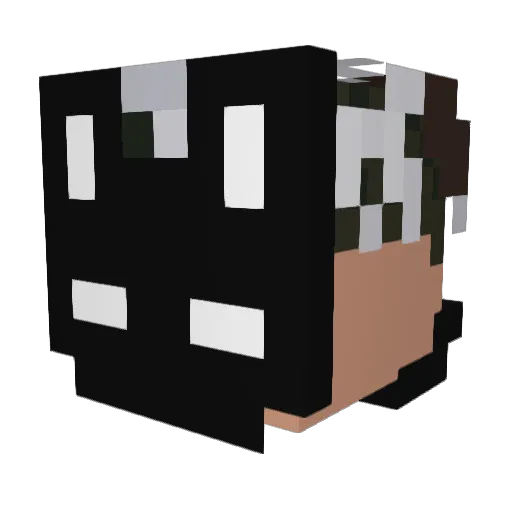 AluDark_ Minecraft avatar head, 3D render